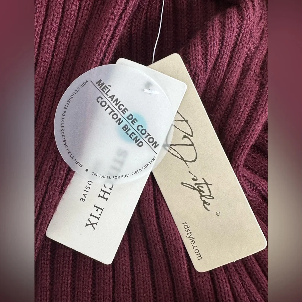 NWT! RD Candise Button Cuff Duster Cardigan Burgundy Size: Small - Picture 6 of 7